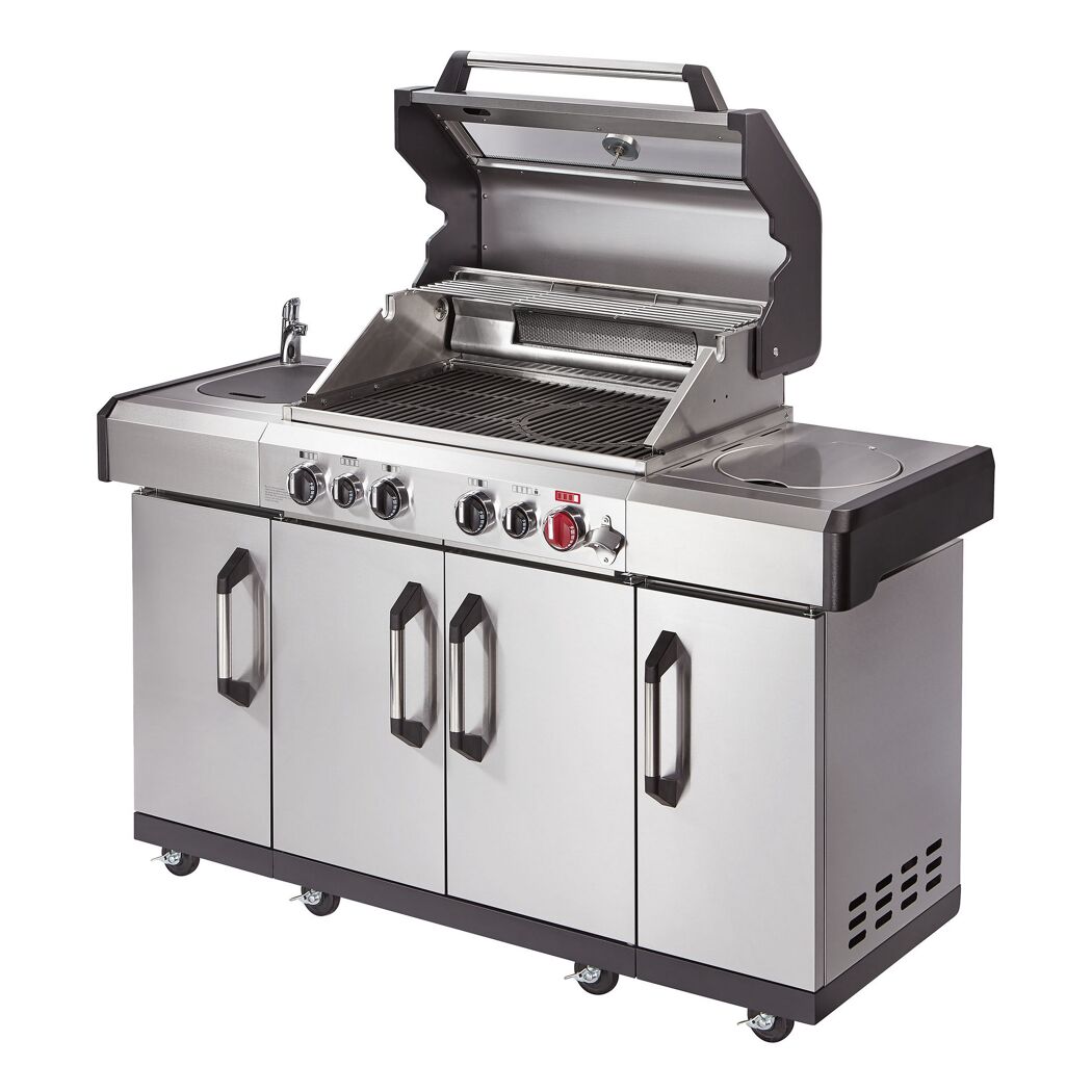 Gasgrill Kansas II Pro 4 SIK Turbo mit geöffnetem Deckel
