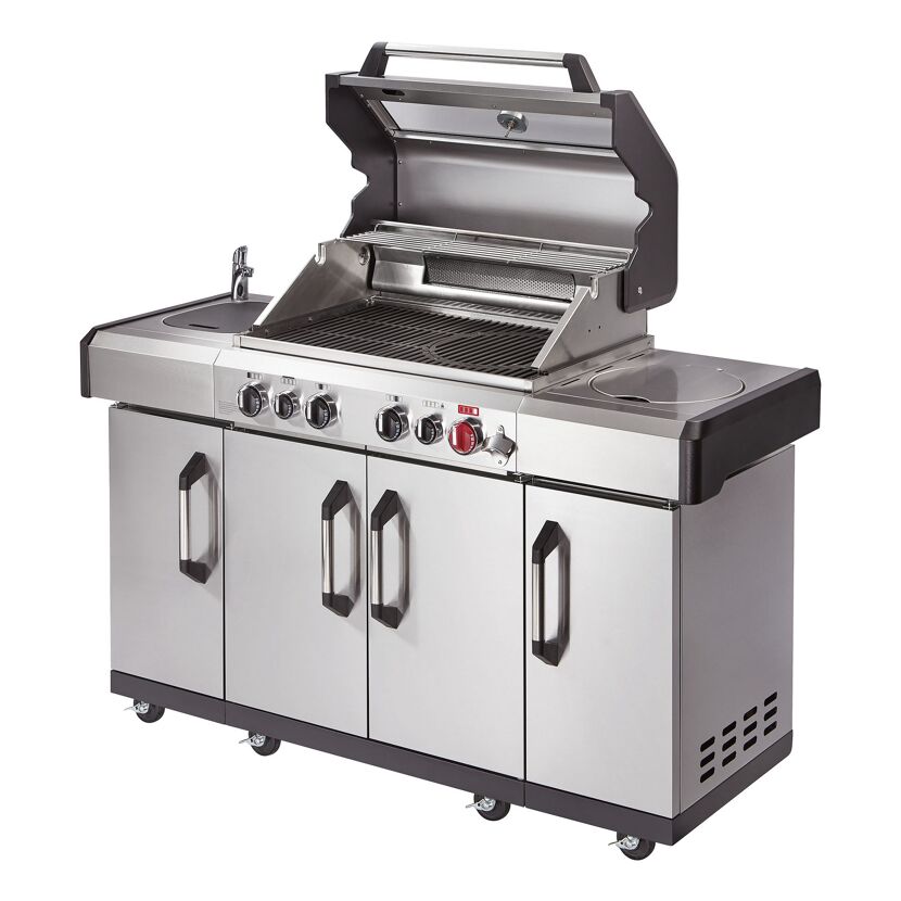 Gasgrill Kansas II Pro 4 SIK Turbo mit geöffnetem Deckel