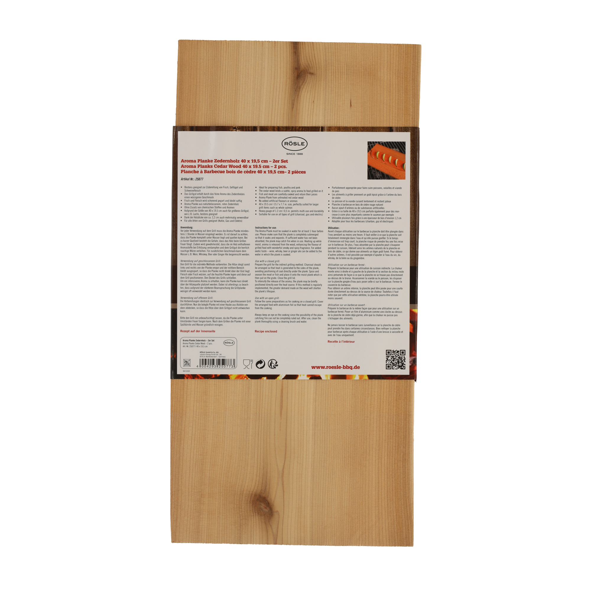 Aromaplanke Zedernholz 40 x 19,5 cm 2 Stück + product picture
