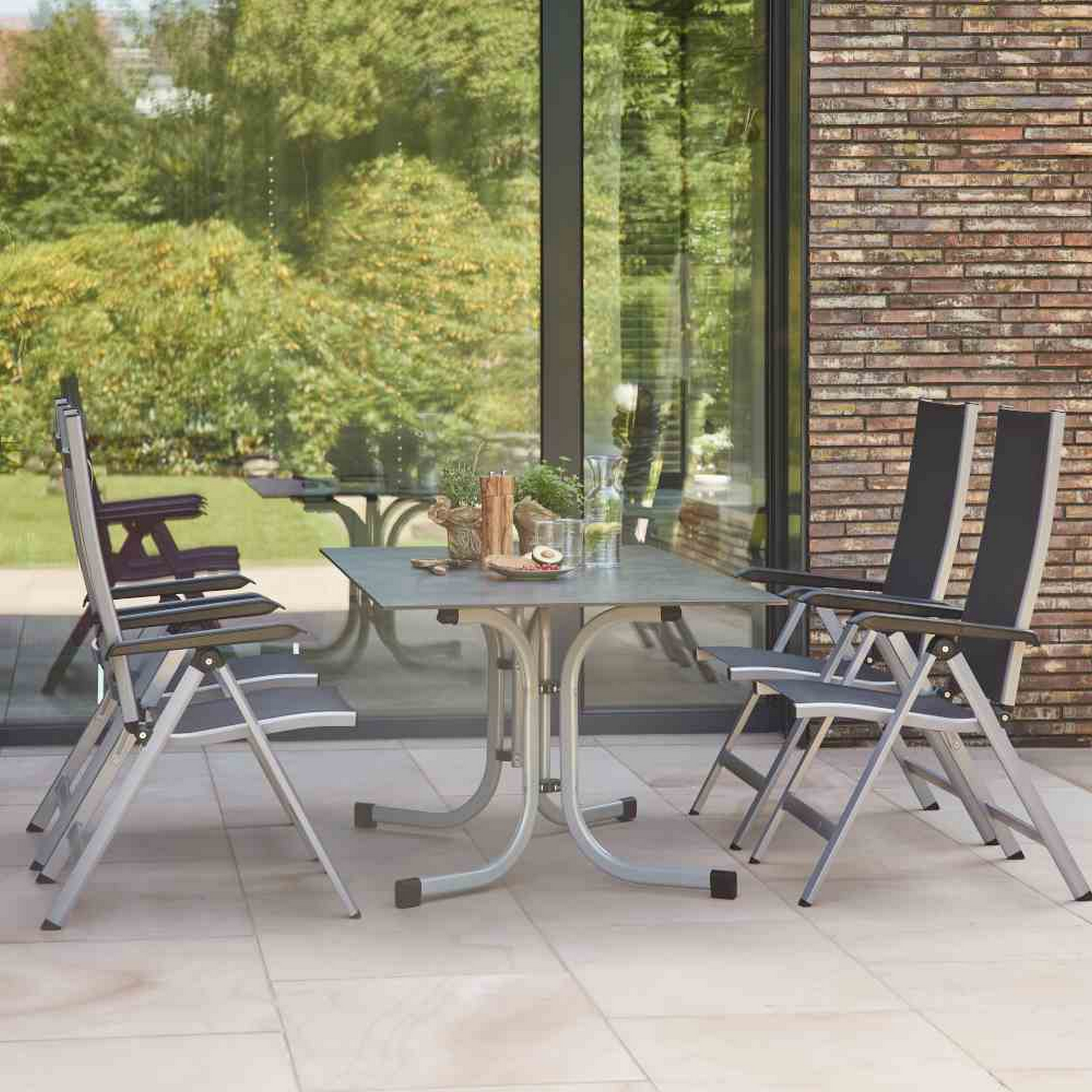 Klapptisch 'Sola' silber 160 x 90 cm