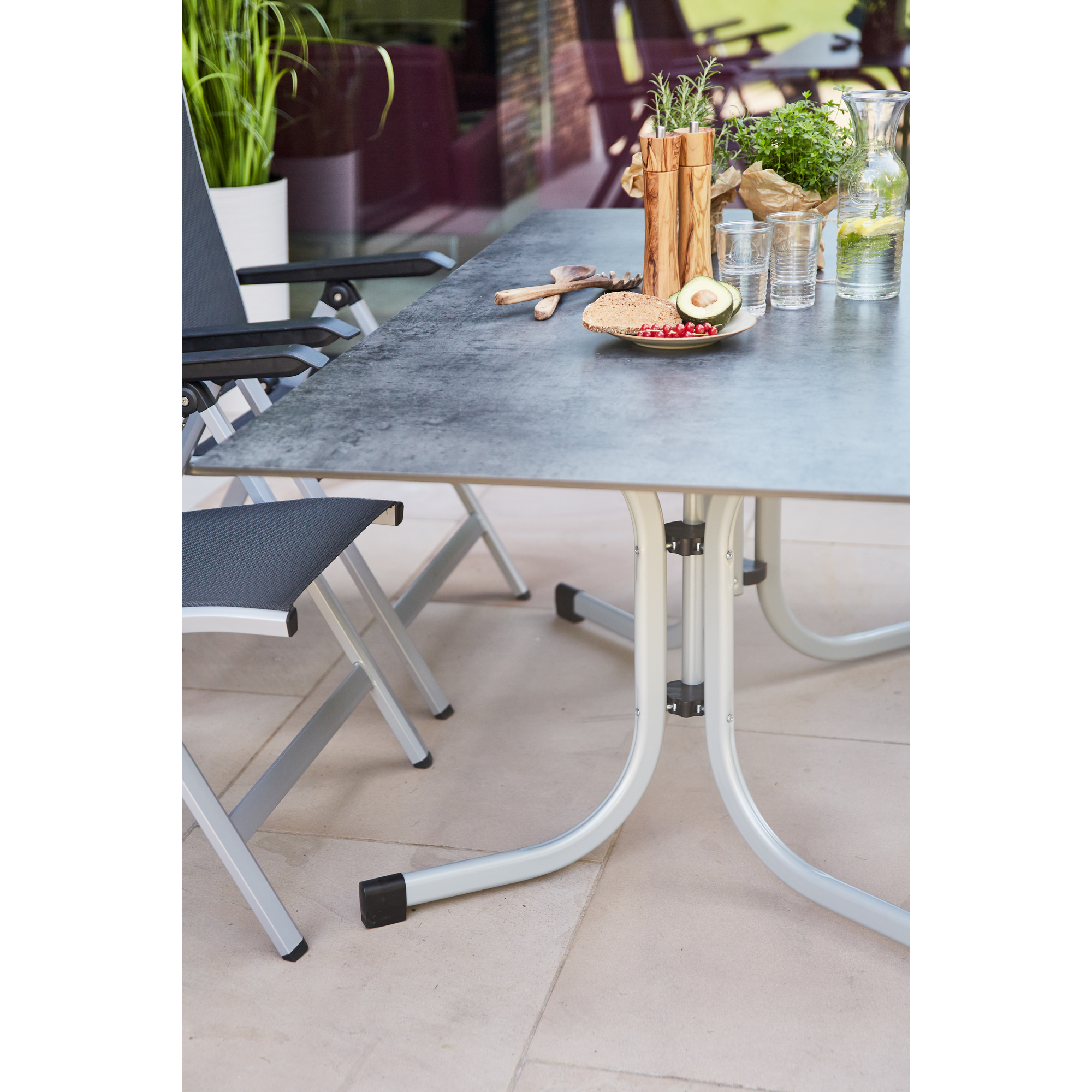 Klapptisch 'Sola' silber 160 x 90 cm