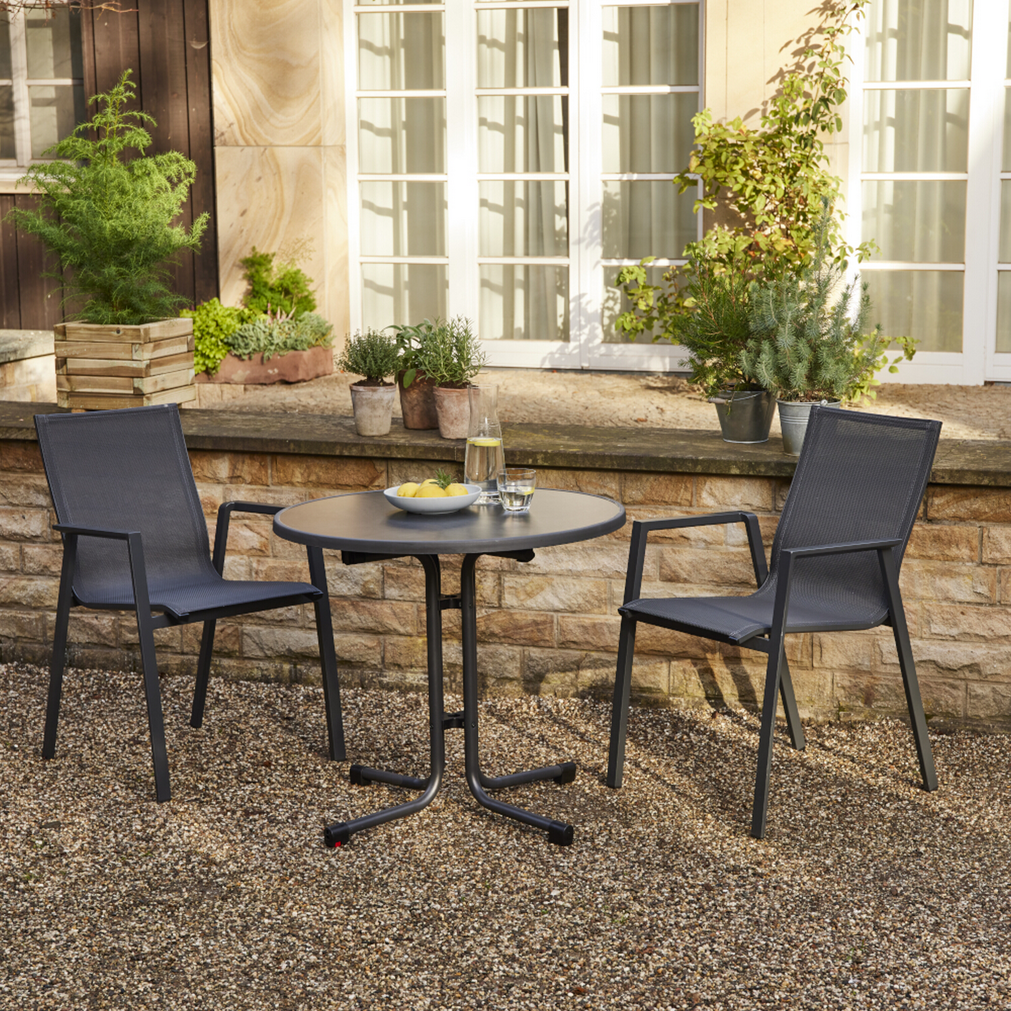 Gartentisch 'Paco' klappbar Stahl Ø 80 x 70 cm