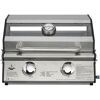 Gasgrill mit zwei Brennern und geschlossenem Deckel