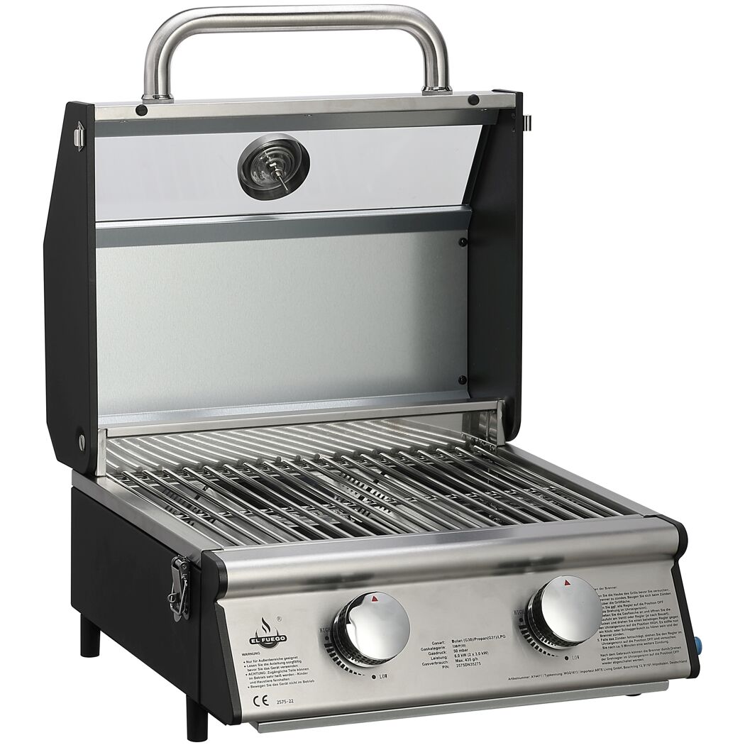 Gasgrill Jesolo mit geöffnetem Deckel.