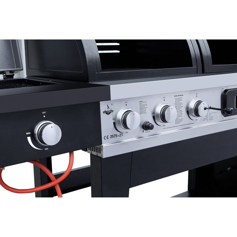 Kombigrill schwarz 236 x 138 x 68 cm