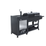 Kombigrill schwarz 236 x 138 x 68 cm