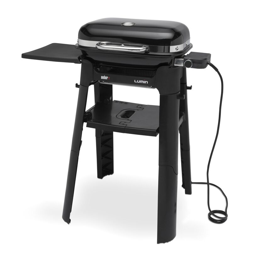 Schwarzer Weber Lumin Kompaktgrill mit Stand