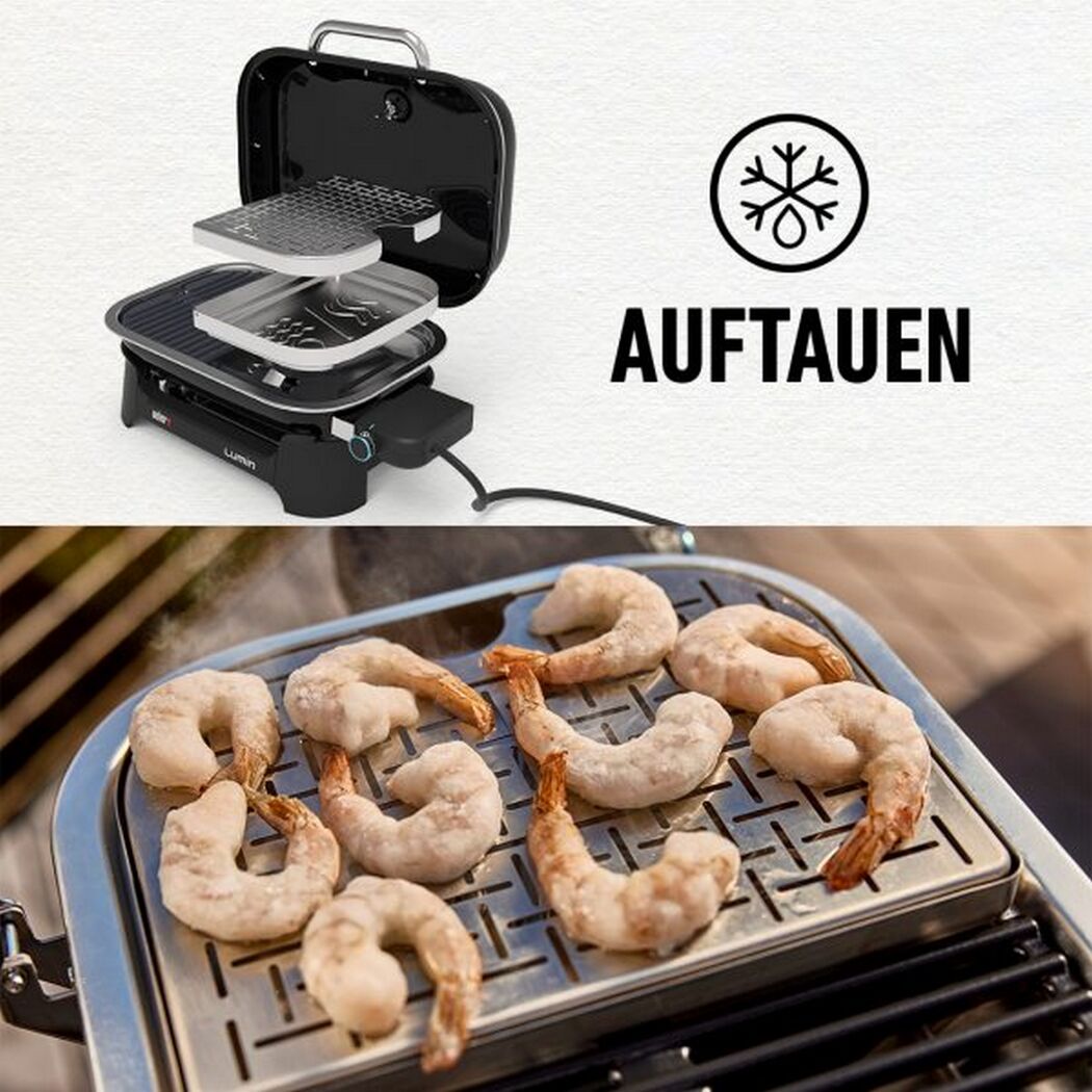Lumin Elektrogrill, Auftauen von Garnelen
