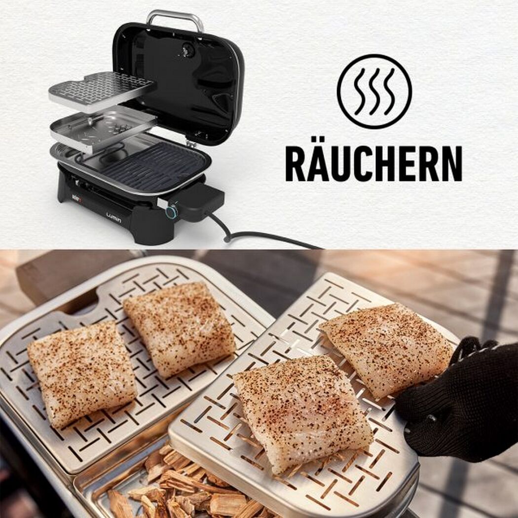 Räuchern von Fisch auf einem Lumin Elektrogrill