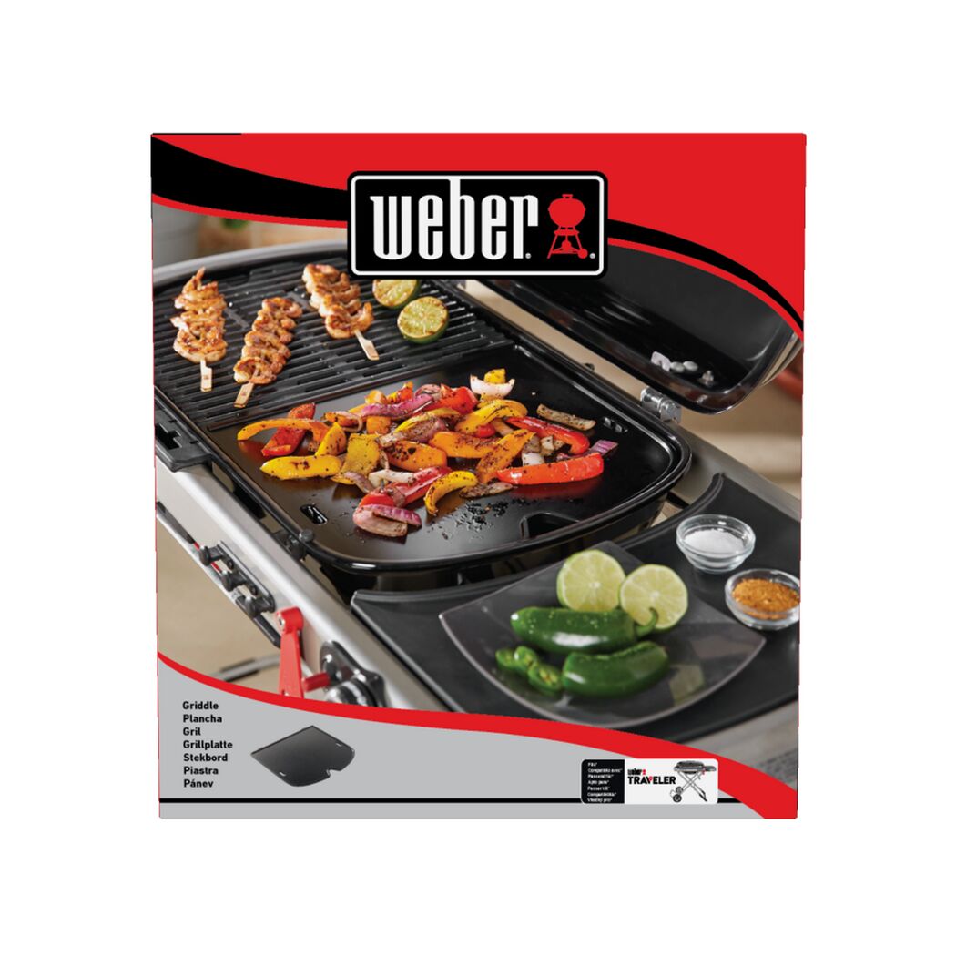Weber Grillplatte für Traveler mit gegrilltem Essen