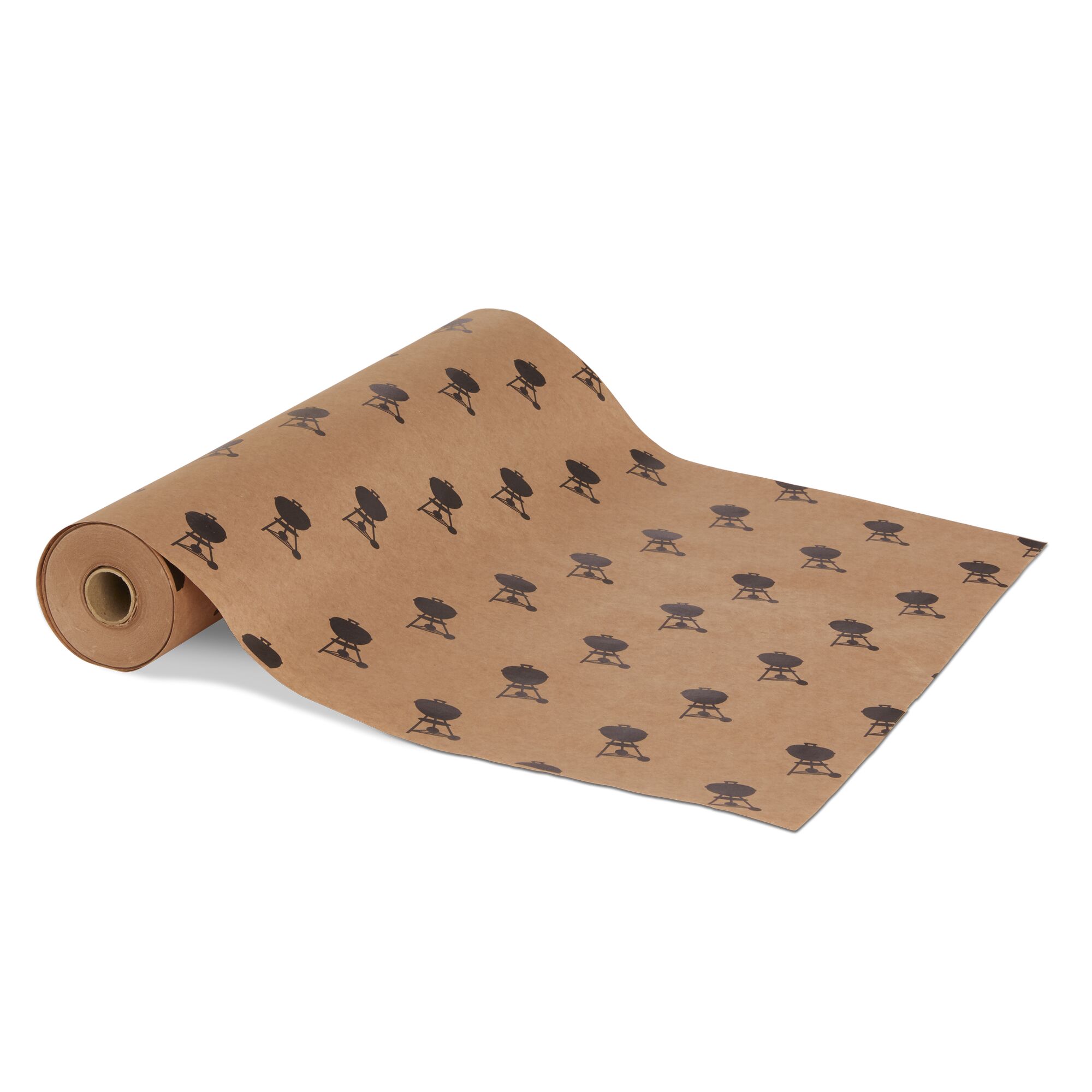 Rolle braunes Metzgerpapier mit Grill-Motiv