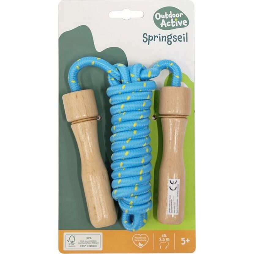 Springseil mit Holzgriffen 250 cm 2 Farben sortiert