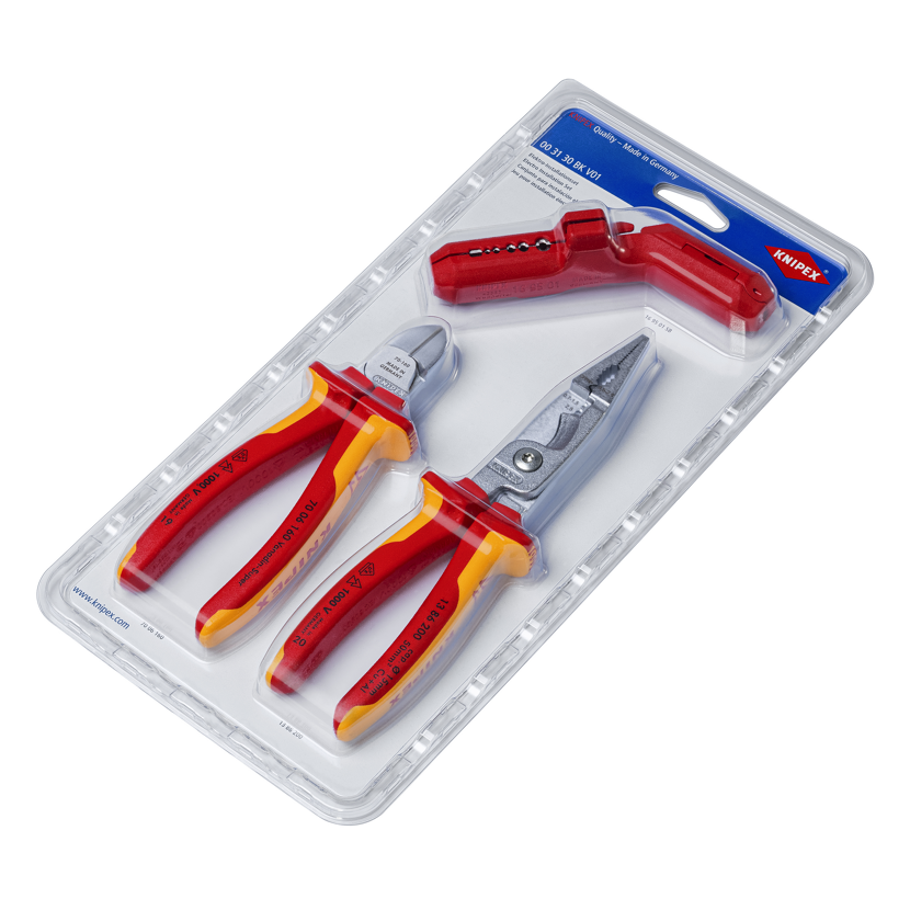 Knipex Elektro-Installations-Set, drei Zangen