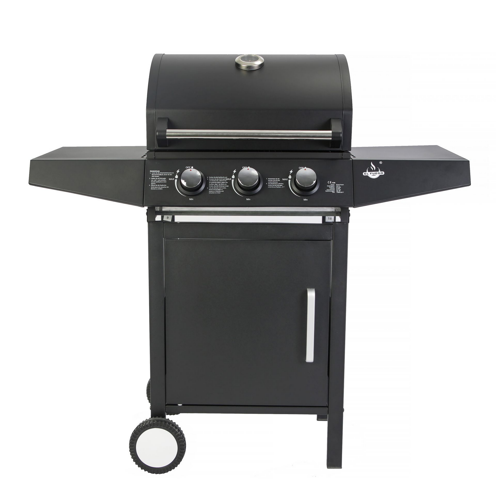 Gasgrill 'San Angelo' schwarz 109,6 x 110,5 x 53 cm + product picture