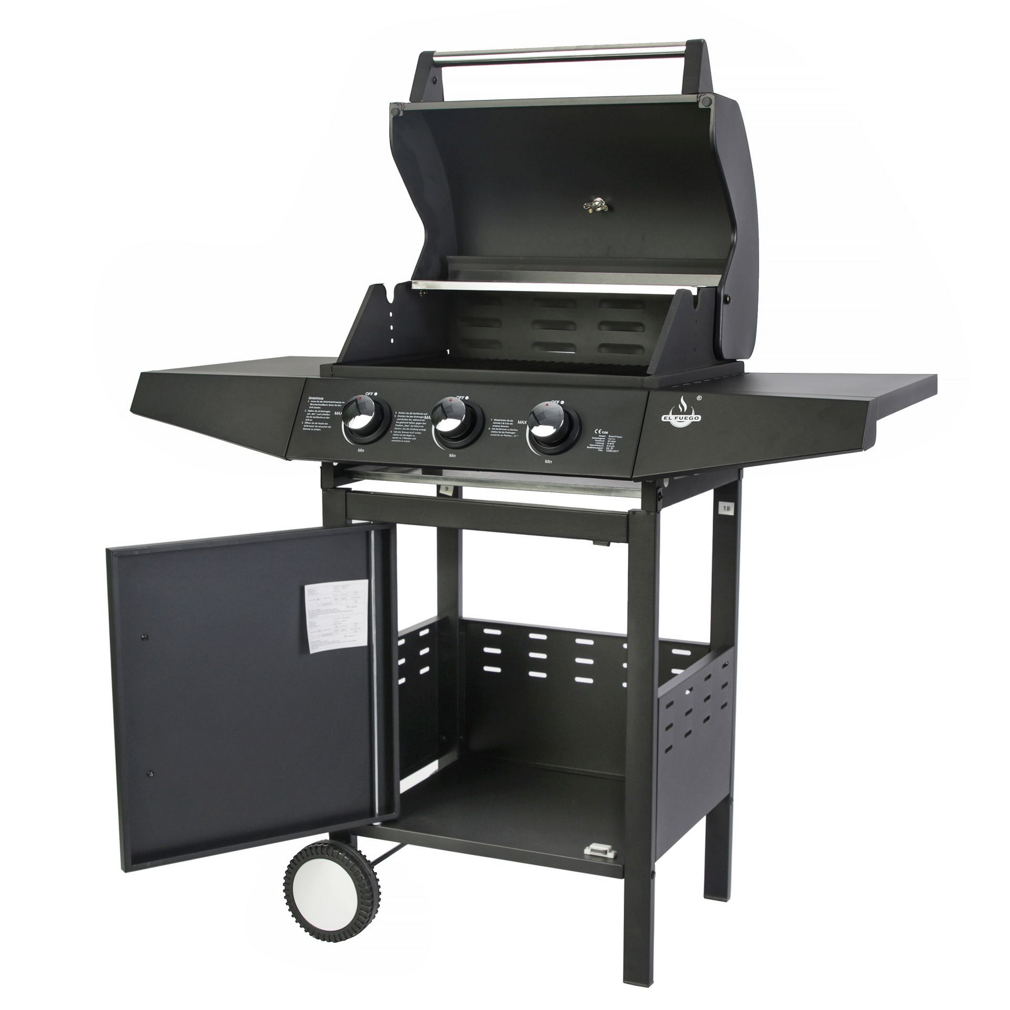 Gasgrill 'San Angelo' schwarz 109,6 x 110,5 x 53 cm + product picture