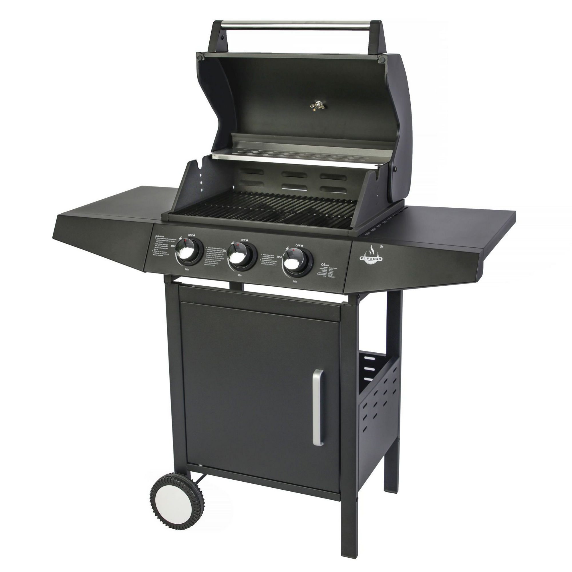 Gasgrill 'San Angelo' schwarz 109,6 x 110,5 x 53 cm + product picture