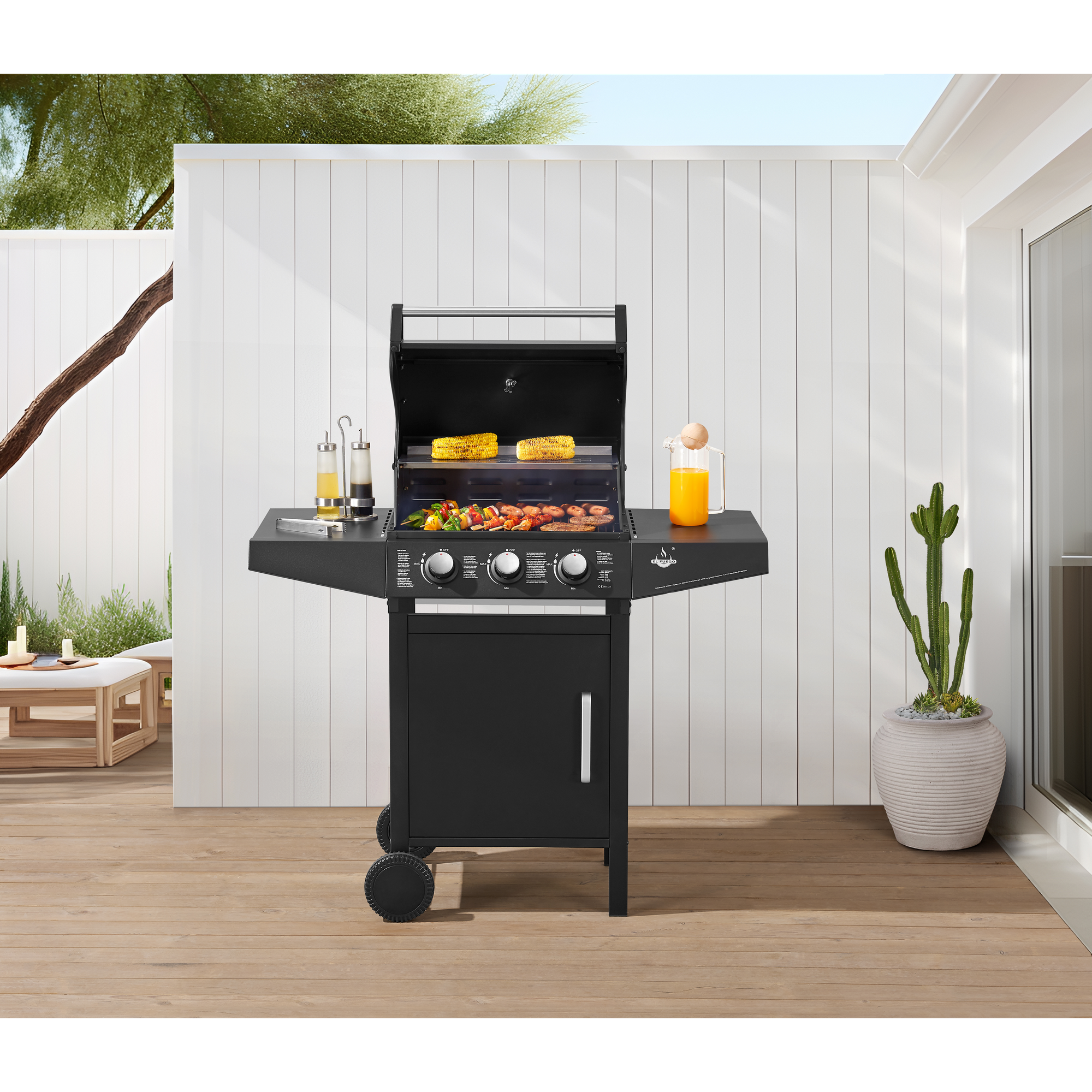 Gasgrill 'San Angelo' schwarz 109,6 x 110,5 x 53 cm + product picture