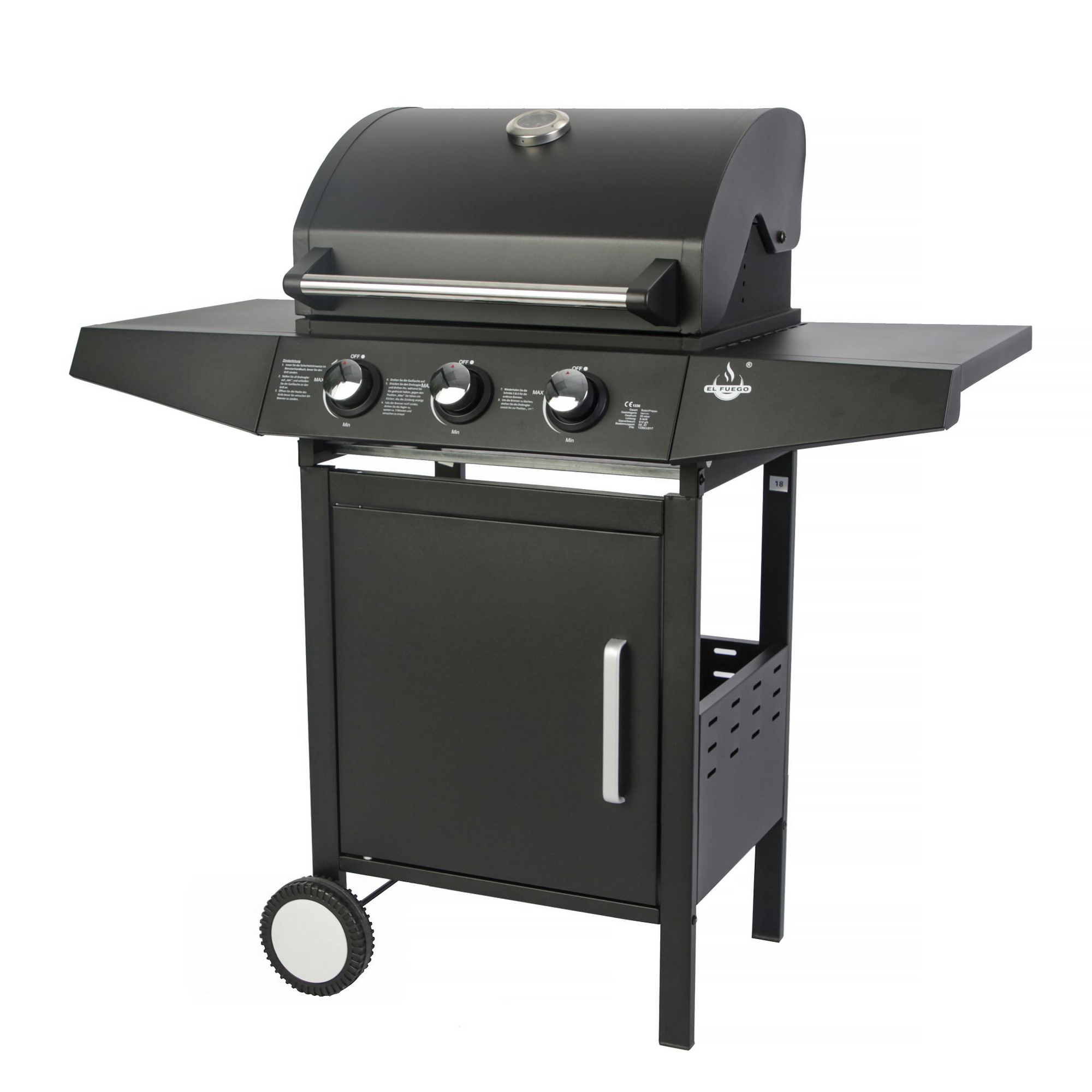 Gasgrill 'San Angelo' schwarz 109,6 x 110,5 x 53 cm + product picture