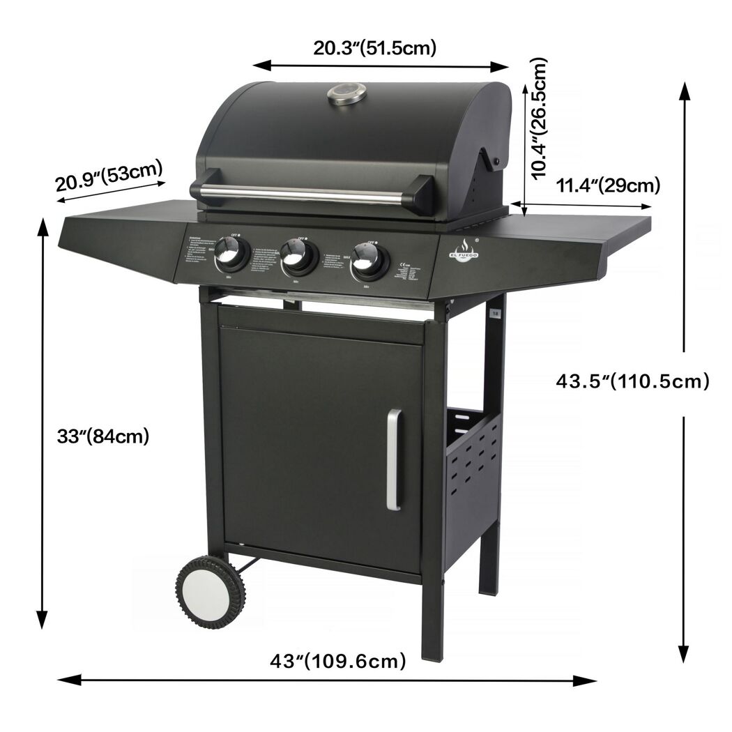 Gasgrill San Angelo mit 3 Brennern