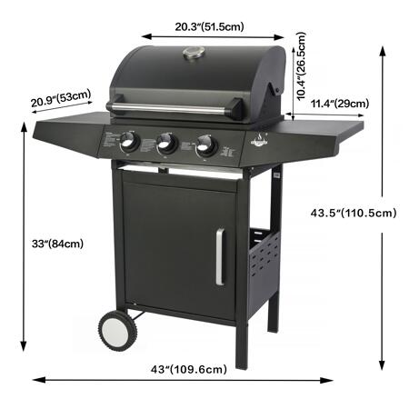 4. Bild von Gasgrill 'San Angelo' schwarz 109,6 x 110,5 x 53 cm