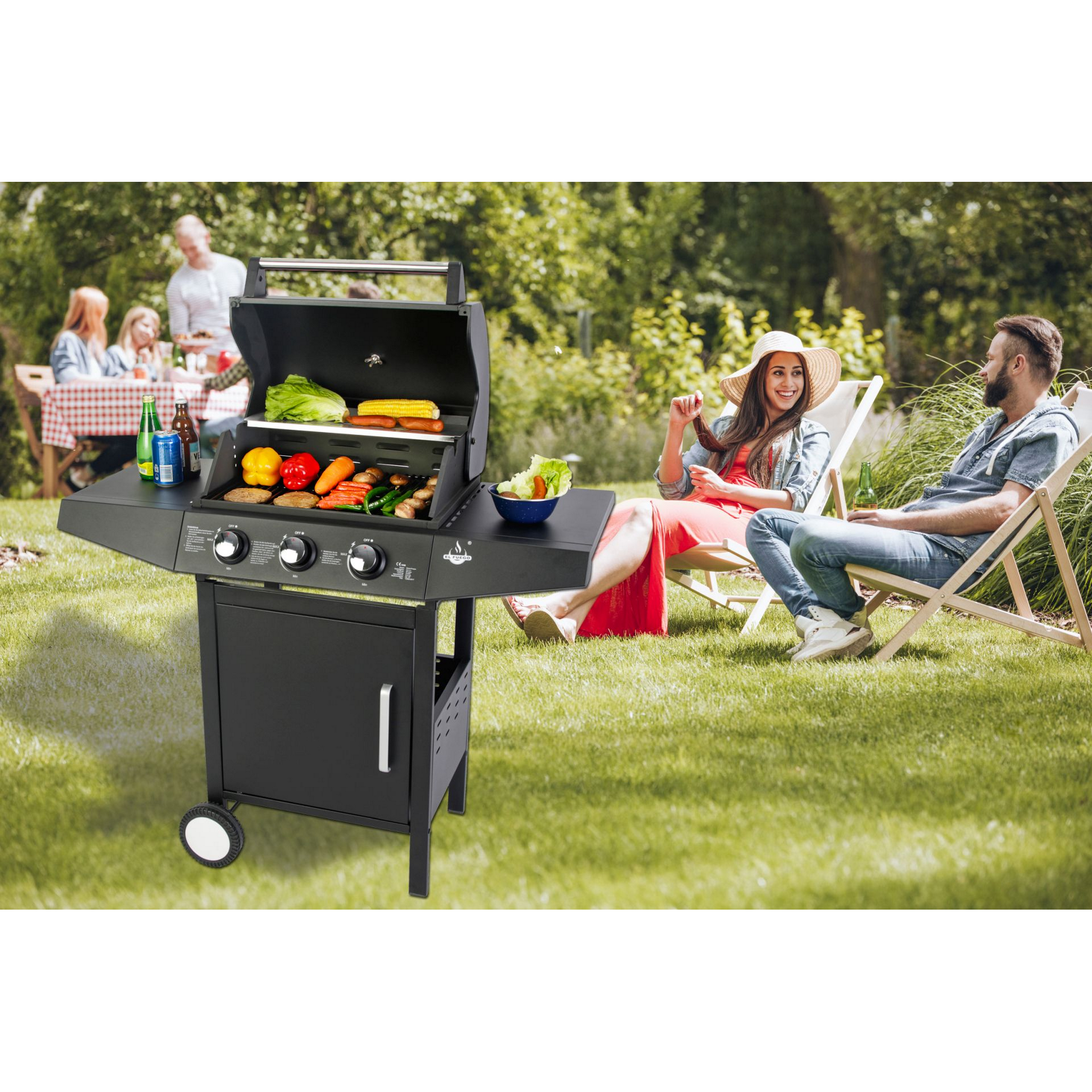 Gasgrill 'San Angelo' schwarz 109,6 x 110,5 x 53 cm + product picture