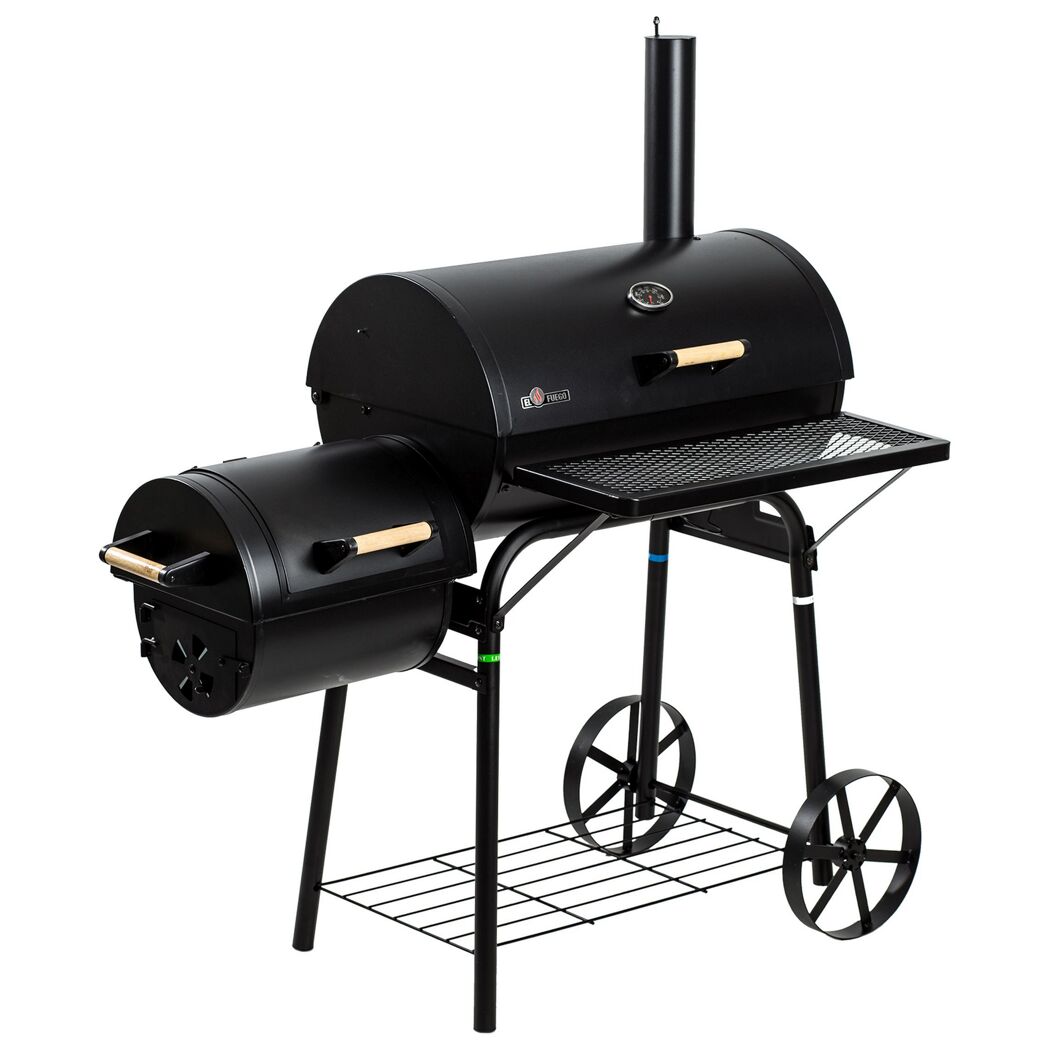 Schwarzer Smoker Dakota von El Fuego mit Rädern