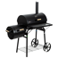 Smoker- und Holzkohlegrill 'Dakota' schwarz 122 x 132,5 x 66 cm