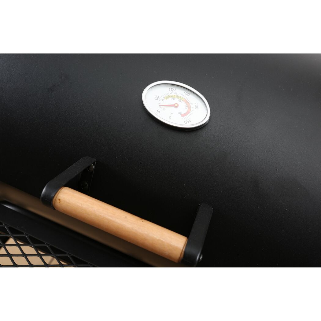 Deckel eines Smokers mit integriertem Thermometer