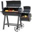 Smoker- und Holzkohlegrill 'Buffalo' schwarz 155 x 132 x 78 cm