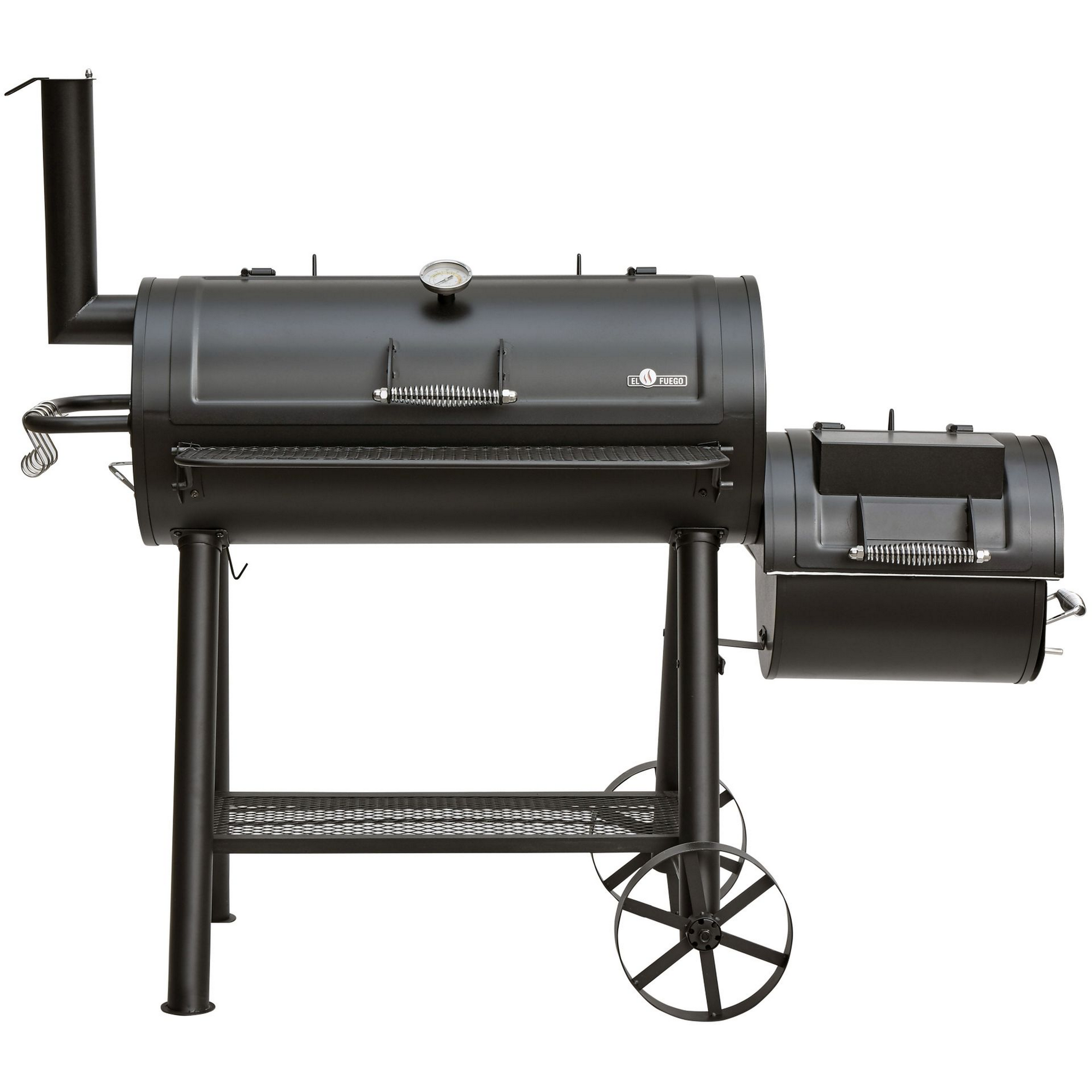 Smoker- und Holzkohlegrill 'Buffalo' schwarz 155 x 132 x 78 cm + product picture