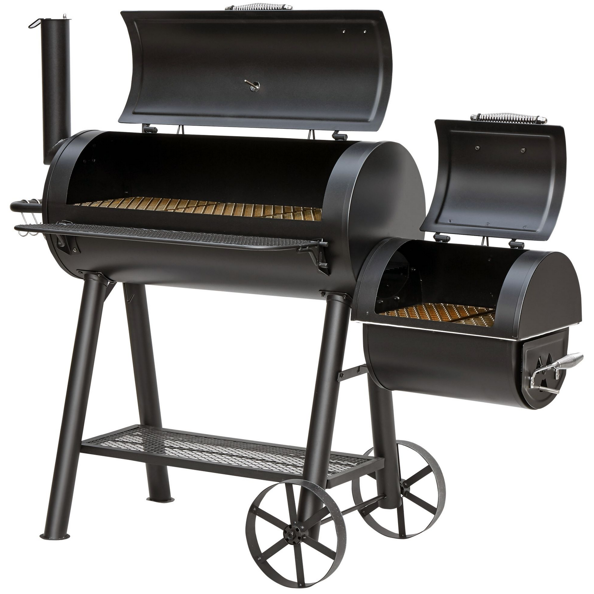 Smoker- und Holzkohlegrill 'Buffalo' schwarz 155 x 132 x 78 cm + product picture