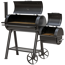 Smoker- und Holzkohlegrill 'Buffalo' schwarz 155 x 132 x 78 cm