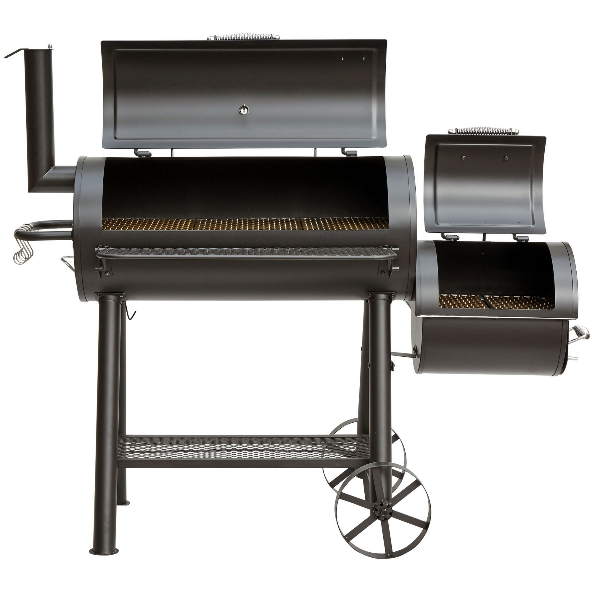 Smoker- und Holzkohlegrill 'Buffalo' schwarz 155 x 132 x 78 cm + product picture