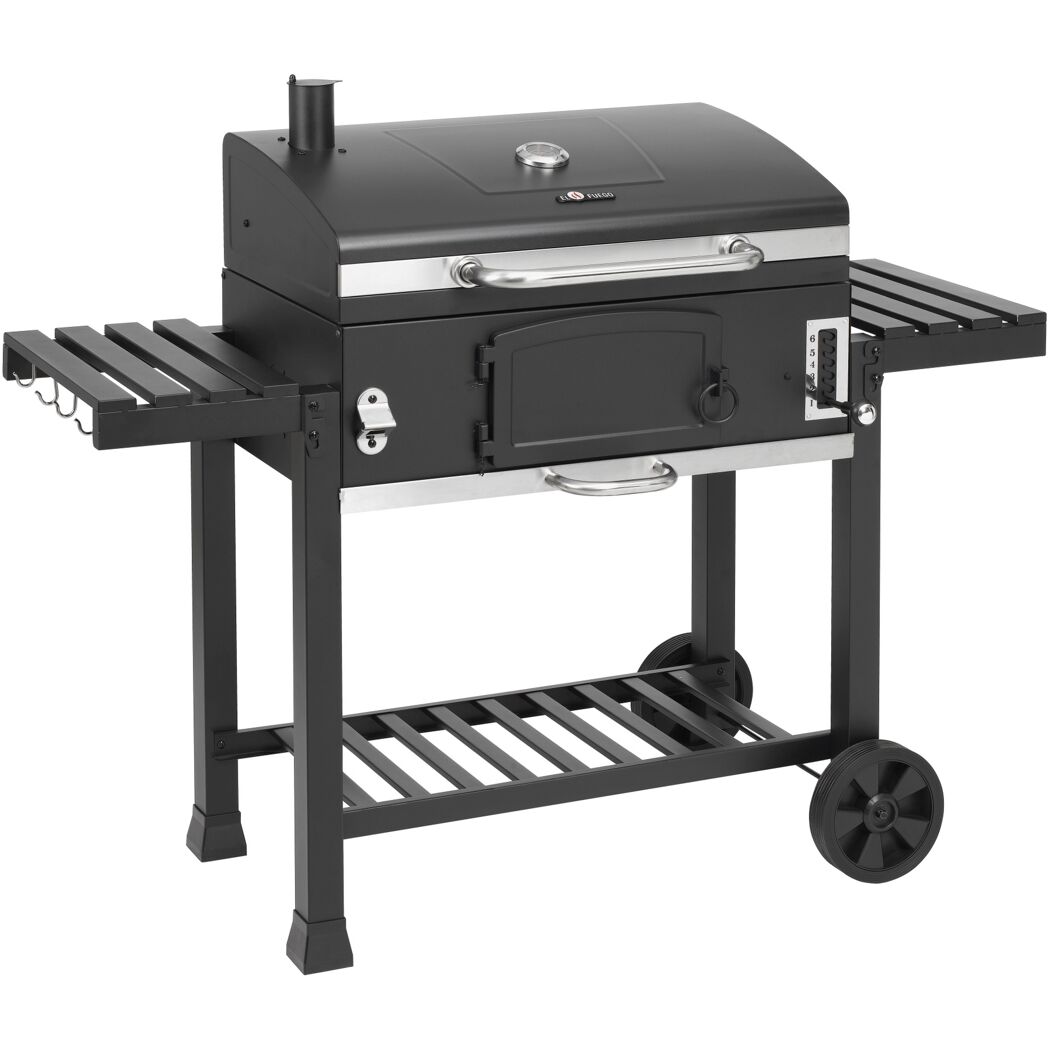 Schwarzer Holzkohle Smoker Ontario XXL von El Fuego