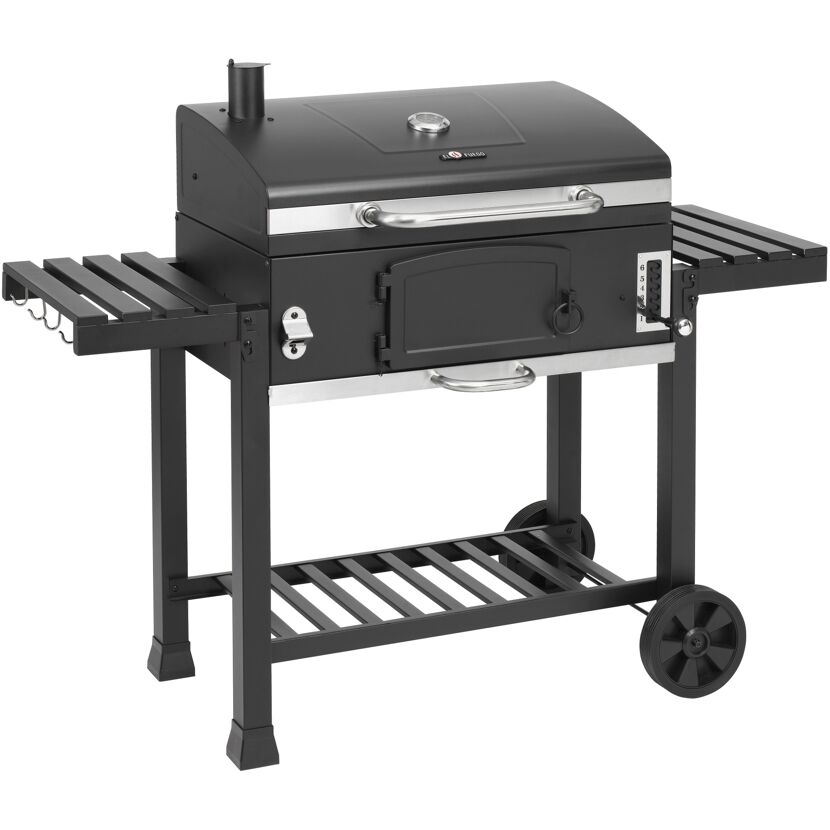 Schwarzer Holzkohle Smoker Ontario XXL von El Fuego