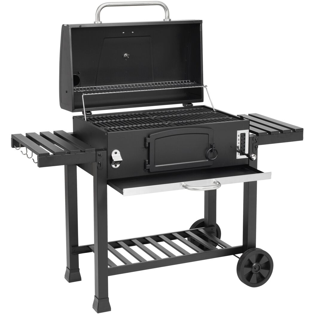 Schwarzer Holzkohle-Smoker Ontario XXL von El Fuego