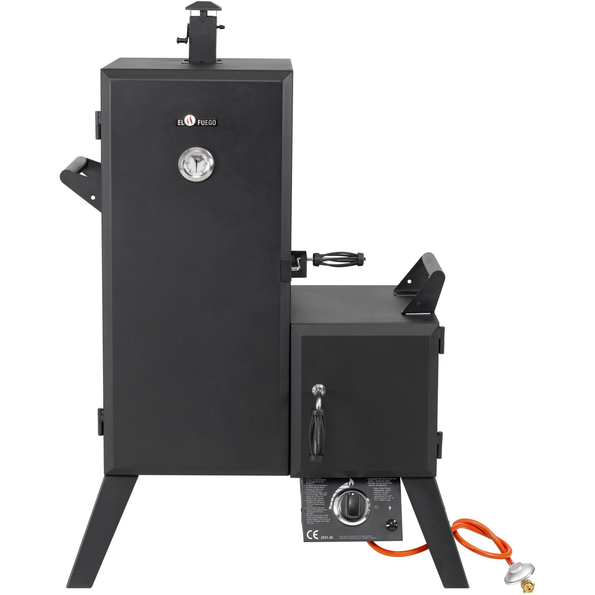 Schwarzer El Fuego Portland Gasgrill mit Schornstein