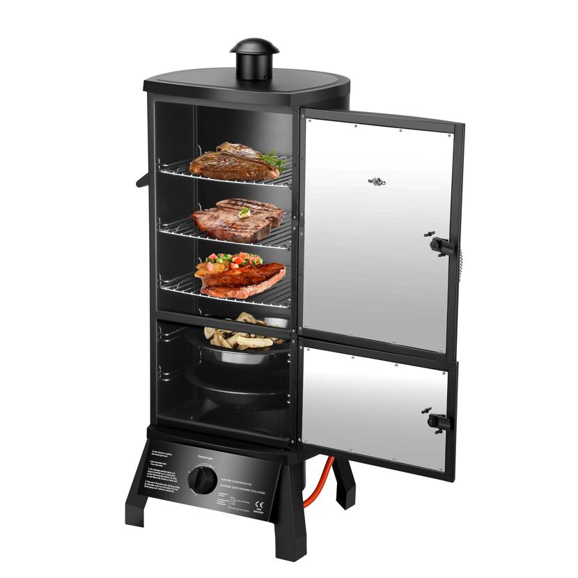 Gasgrill Portland mit gegrilltem Fleisch und Gemüse