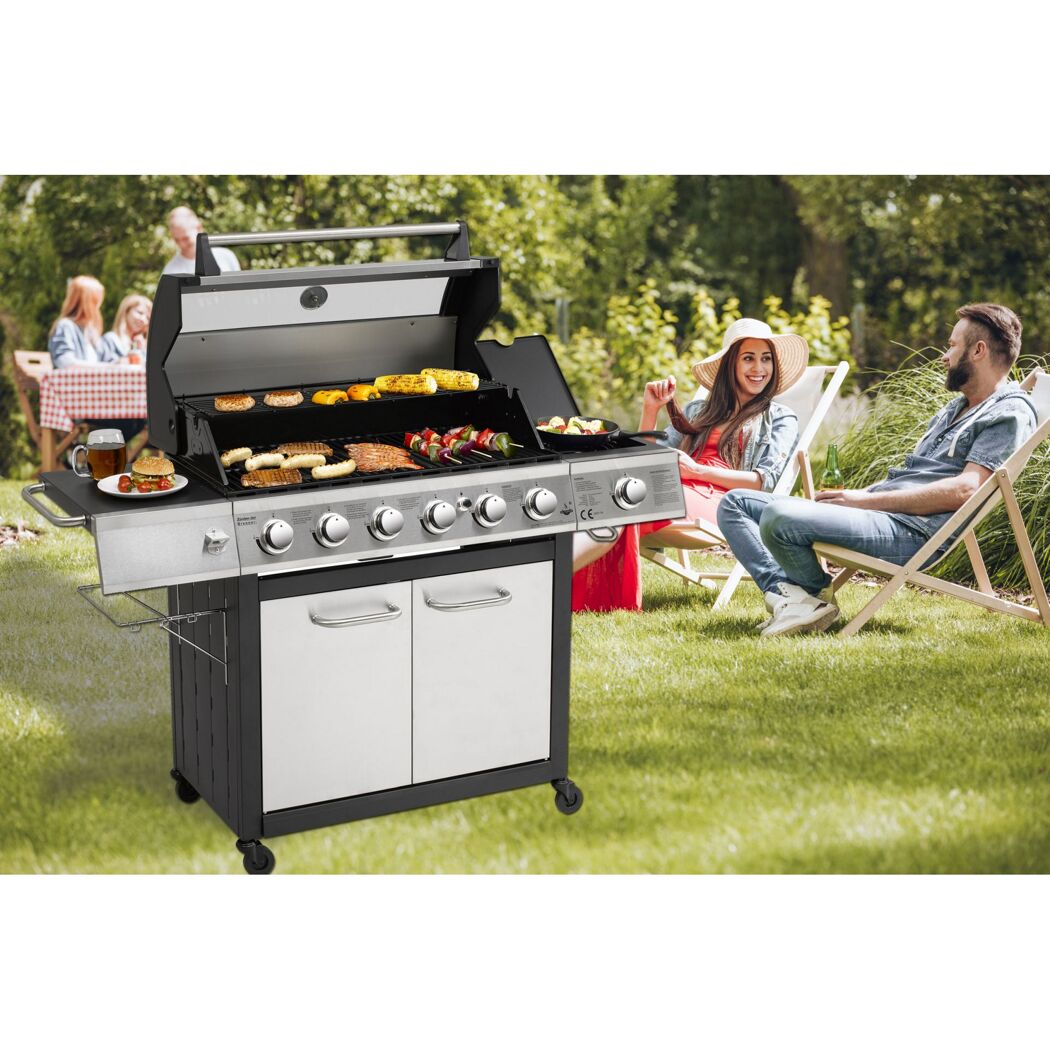 Gasgrill Long Beach von El Fuego mit Grillgut