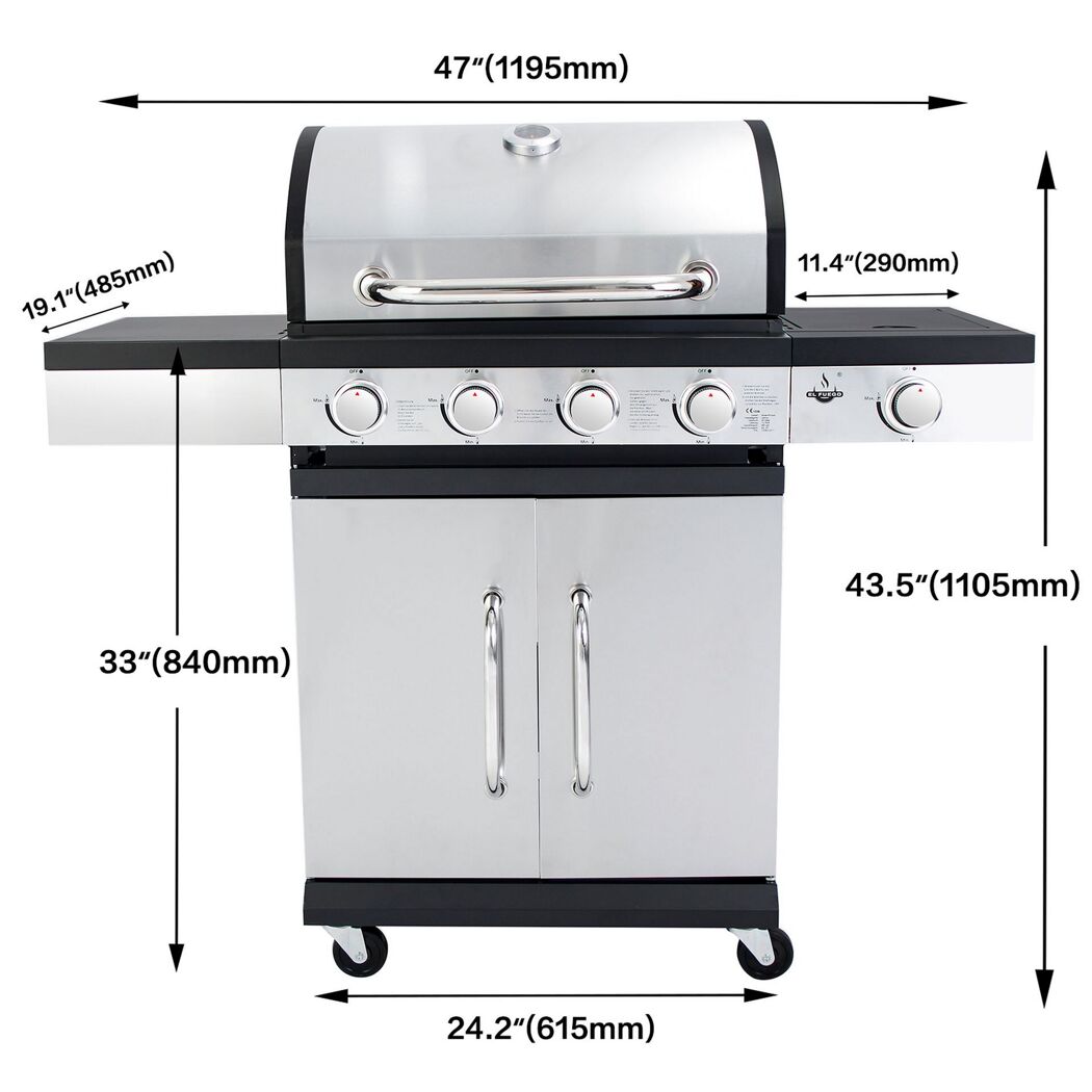 Gasgrill El Fuego San Antonio mit vier Brennern