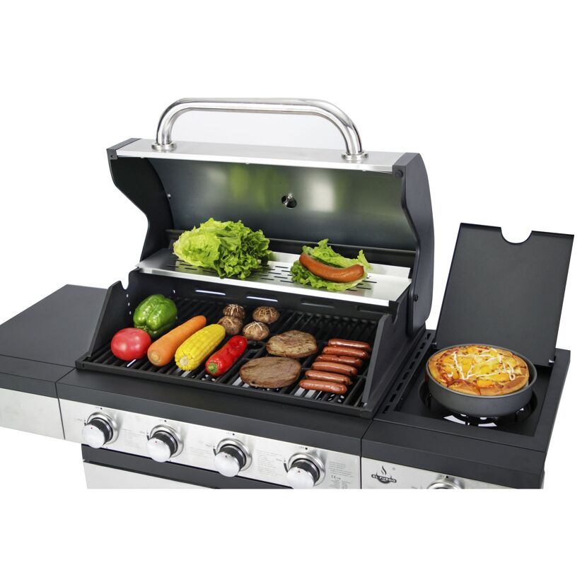 Gasgrill mit Grillgut