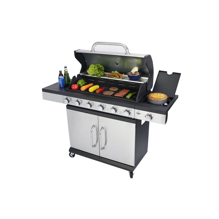 Gasgrill San Antonio mit Grillgut und Getränken