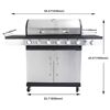 Gasgrill mit sechs Brennern, Seitenbrenner und Unterschrank