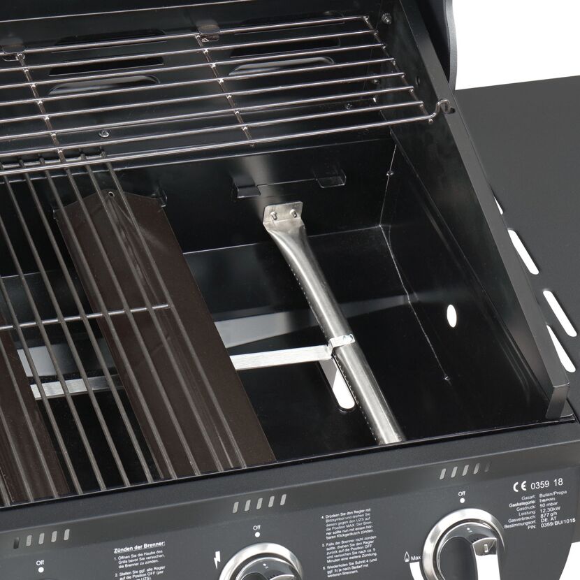 Gasgrill mit Brenner und Bedienungsanleitung