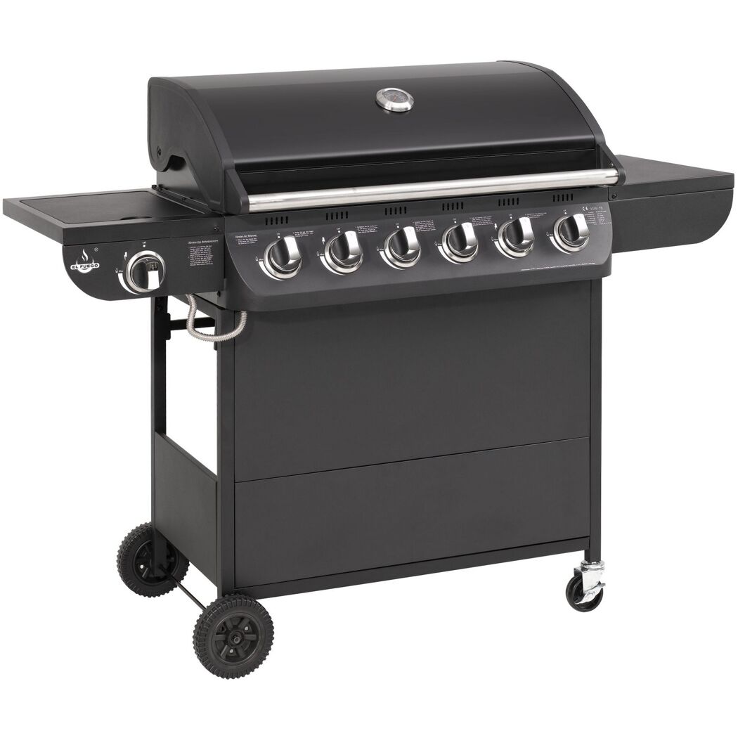 Schwarzer Gasgrill 'Columbus' mit sechs Brennern