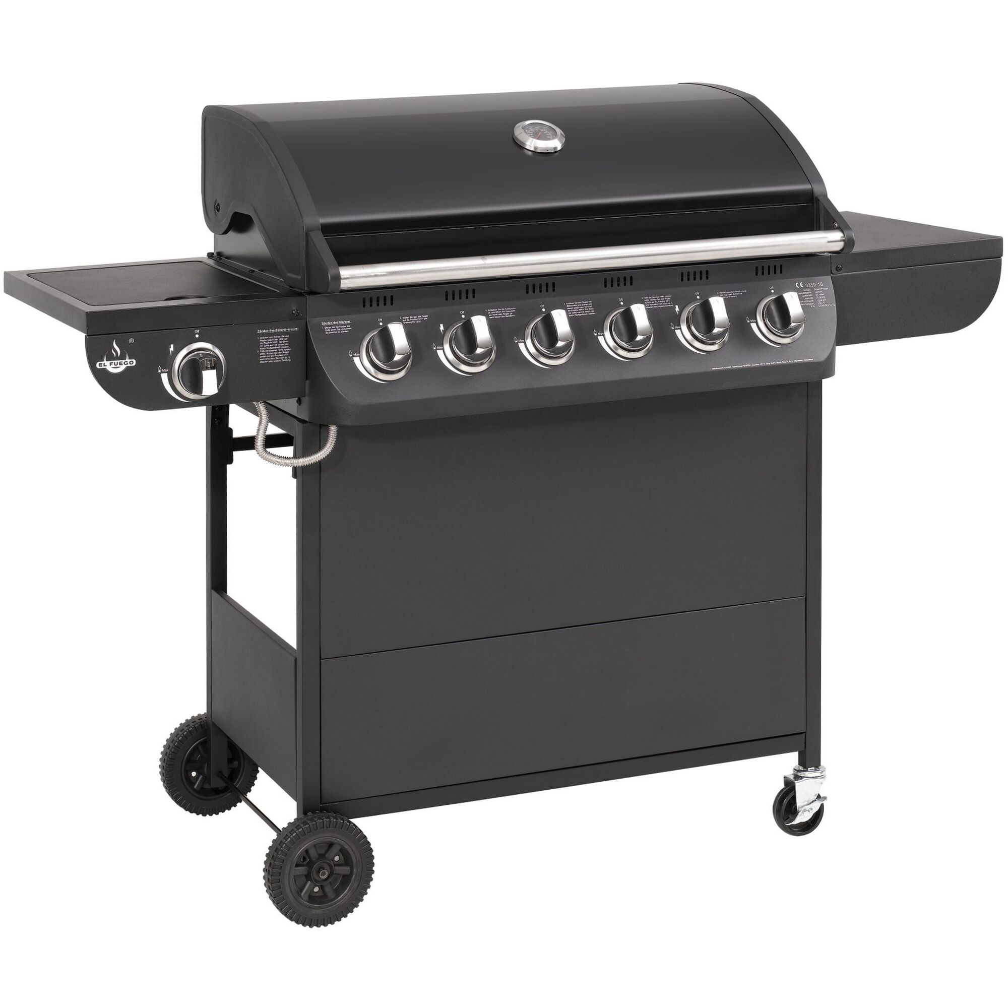 Schwarzer Gasgrill 'Columbus' mit sechs Brennern