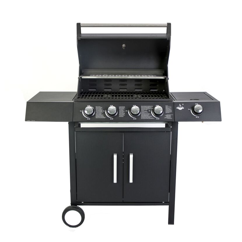 Gasgrill mit geöffnetem Deckel