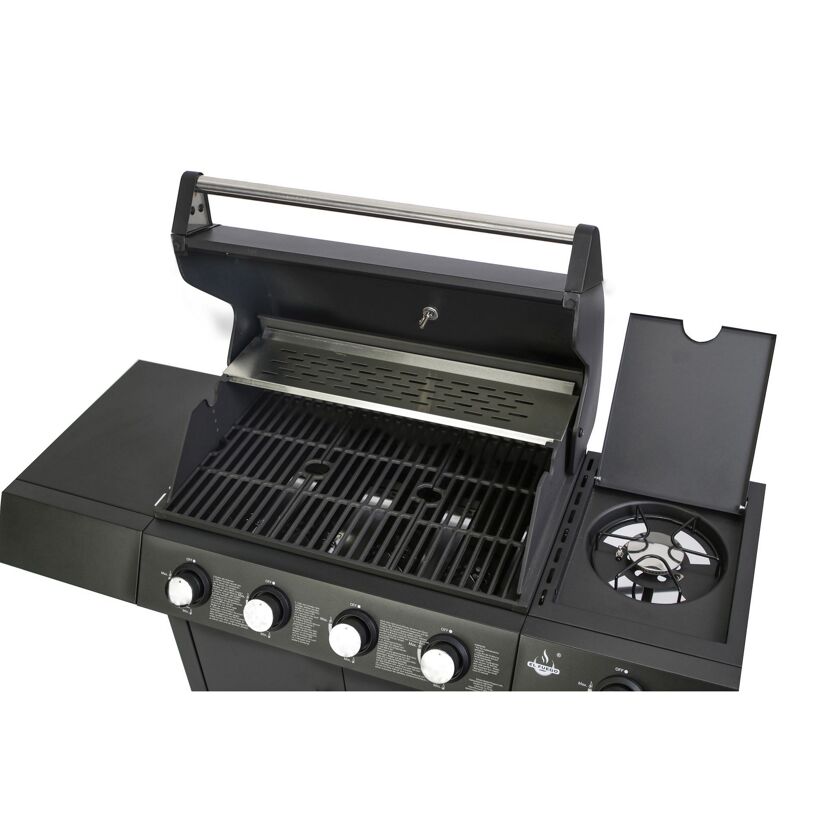 Gasgrill El Fuego San Angelo mit geöffnetem Deckel