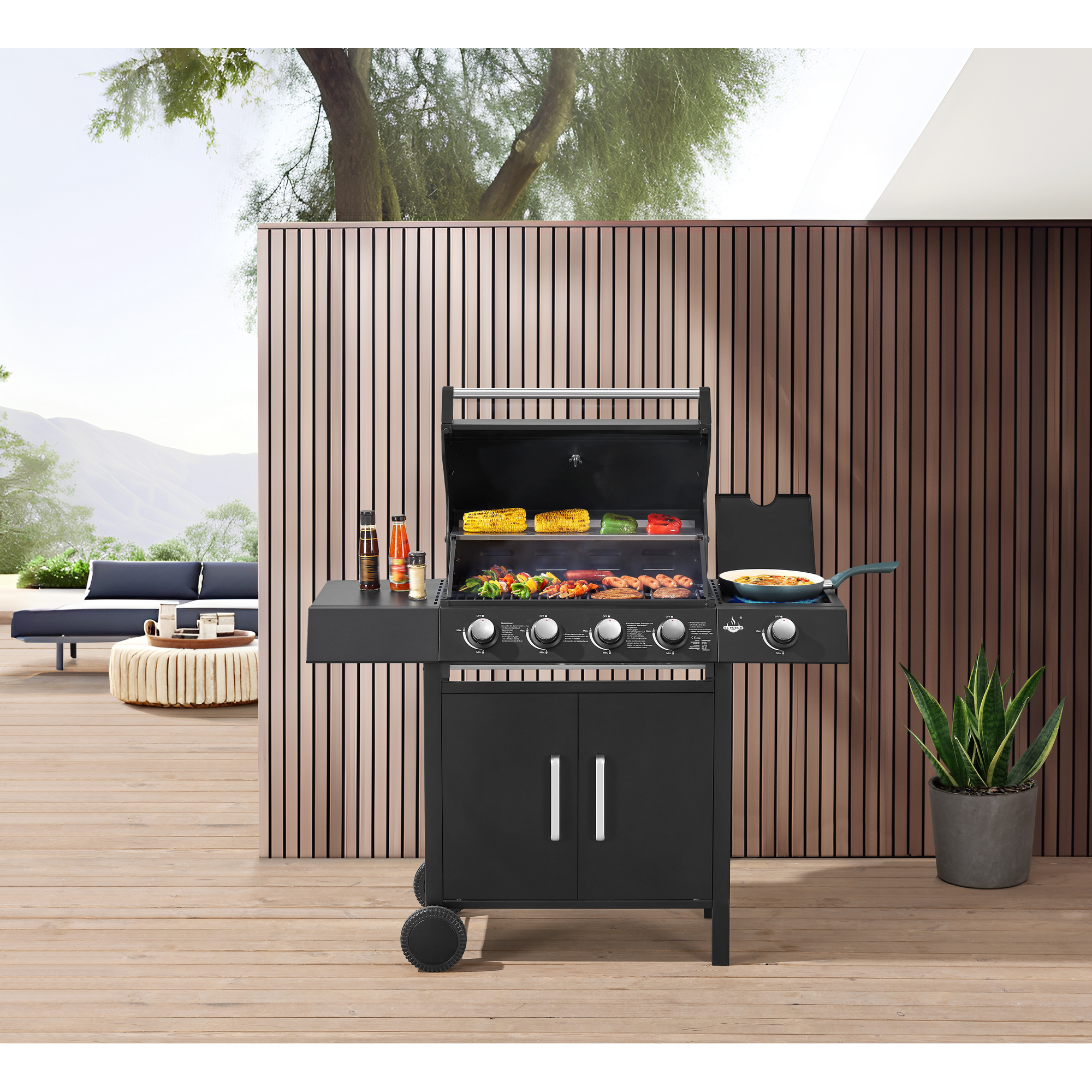 Gasgrill 'San Angelo' schwarz 110 x 120 x 48 cm + product picture