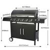 Schwarzer Gasgrill mit vier Brennern, El Fuego.